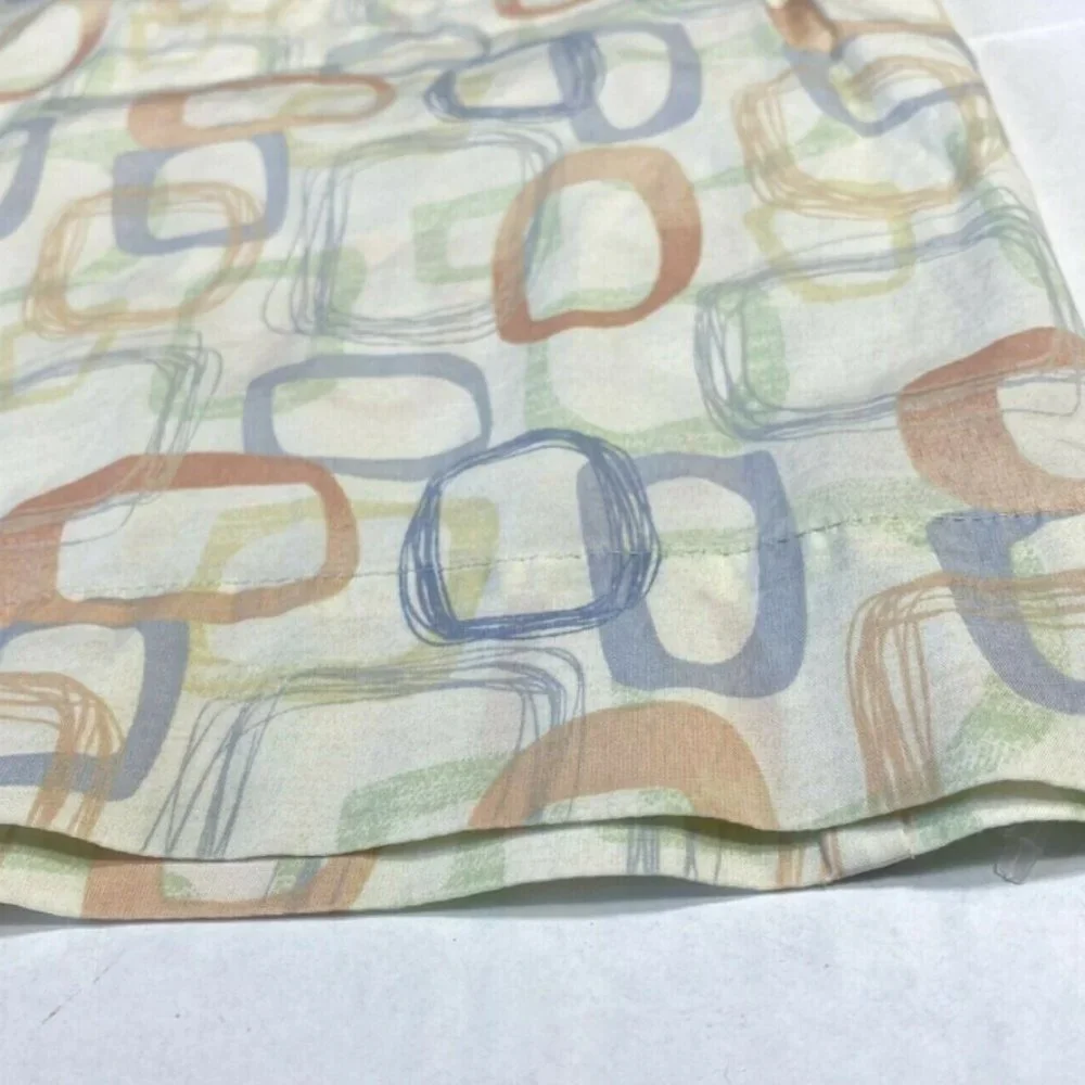 Vintage 70s Percale King Pillowcases Square Print